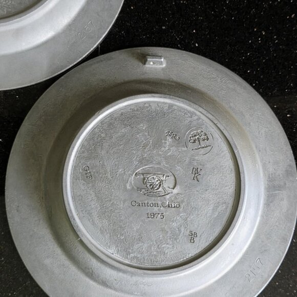 Set of 6 Vintage American Revolution Pewter Bicentennial Plates 1776-1976 - Picture 11 of 16
